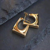 Gold Platted Geometric Hoop Earrings